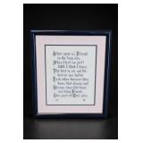 Framed Cross Stitch Friendship Poem Wall Art