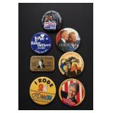 7 Political Buttons: Clinton-Gore, Perot & Events