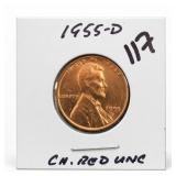 1955-D Lincoln Wheat Cent, UNC
