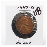 1947-D Lincoln Wheat Cent, Choice UNC