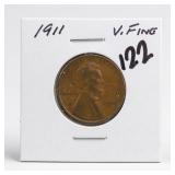 1911 Lincoln Wheat Cent, Very Fine