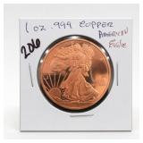 1oz .999 Copper American Eagle Bullion Round