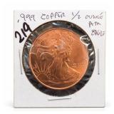 1999 American Eagle-Style Copper Round