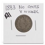 1883 Liberty Head V Nickel, No Cents
