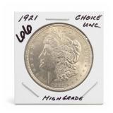 1921 Morgan Dollar, BU Choice UNC, Silver