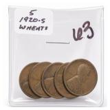 5 1920-S Wheat Cents