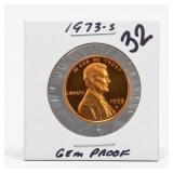1973-S Lincoln Memorial Cent, GEM PROOF