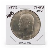 1972 Eisenhower Dollar, Choice UNC, Type 3 Reverse