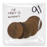10 1927-D Wheat Cents
