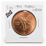1 Oz Copper Mexican Libertad-Style Round