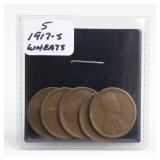 5-Coin 1917-S Lincoln Wheat Cent Group