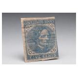 1862 Confederate States Five Cents Paper Issue