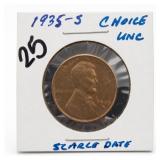 1935-S Lincoln Wheat Cent, Choice UNC