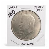 1972 Eisenhower Dollar, CH. UNC., Type 1 Reverse