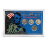 1943 4-Coin Lincoln Steel Cent Set, P-D-S