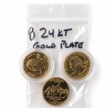 24k Gold Plate Quarters