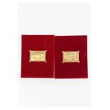 Pair Of Gold-Tone Embossed Stamp Plaques