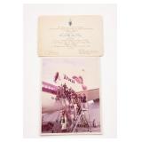1988 Thai Gala Evening Invitation & Airplane Photo