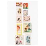 Vintage Greeting Card Ephemera Lot, 9 Pieces