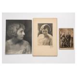 Vintage Portrait Photograph Lot, 3 Pieces