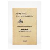 Grand Lodge Book Of The Entered Apprentice 1948