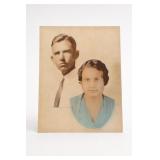 Vintage Young Couple Portrait Photograph