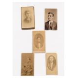 Antique Portrait Photograph Card Lot, 5 Pieces