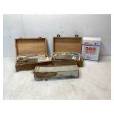 Sports Trading Cards and Trophy Set