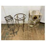 4 Metal Plant Stands with Decorative Details