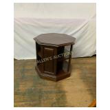 Octagonal Wooden Side Table with Shelving