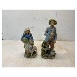 Ceramic Figurines, Farmer and Shepherdess