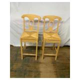 Wood Chairs with Rush Seats