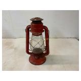 Red Metal and Glass Kerosene Lantern