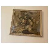 Framed Floral Print Under Glass