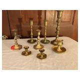Brass Candlesticks in Varied Sizes