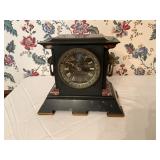 Black Slate Mantel Clock with Roman Numerals