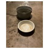 Galvanized Metal Tub and Enamel Basin