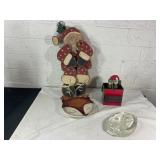Christmas Decor : Santa, Reindeer, Glass Angel