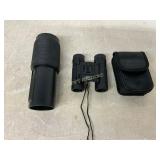 Compact Binoculars and Monocular Set with Case