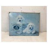 Winchester Metal Sign with Puppies Illustration