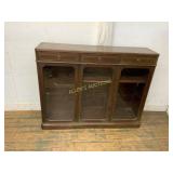 Mahogany Cabinet with Glass Doors and Drawers