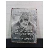 Humorous Bigfoot Metal Sign Decor Humorous Bigfoot Metal Sign Decor