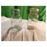 Two Glass Mason Jars with Seal Features Two Glass Mason Jars with Seal Features
