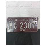 1971 South Carolina License Plate 1971 South Carolina License Plate