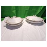 Porcelain Covered Serving Dishes with Floral Desig Porcelain Covered Serving Dishes with Floral Desig