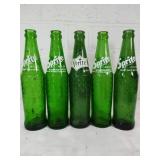 5 Sprite Green Glass Bottles 5 Sprite Green Glass Bottles