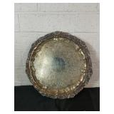 Silver-Toned Ornate Serving Tray Silver-Toned Ornate Serving Tray