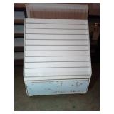 White Slotted Display Rack with Storage Cabinet White Slotted Display Rack with Storage Cabinet