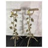 Metal Plant Stands with Bird and Grape Motifs Metal Plant Stands with Bird and Grape Motifs
