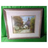 Framed and Matted Cottage Landscape Print Framed and Matted Cottage Landscape Print